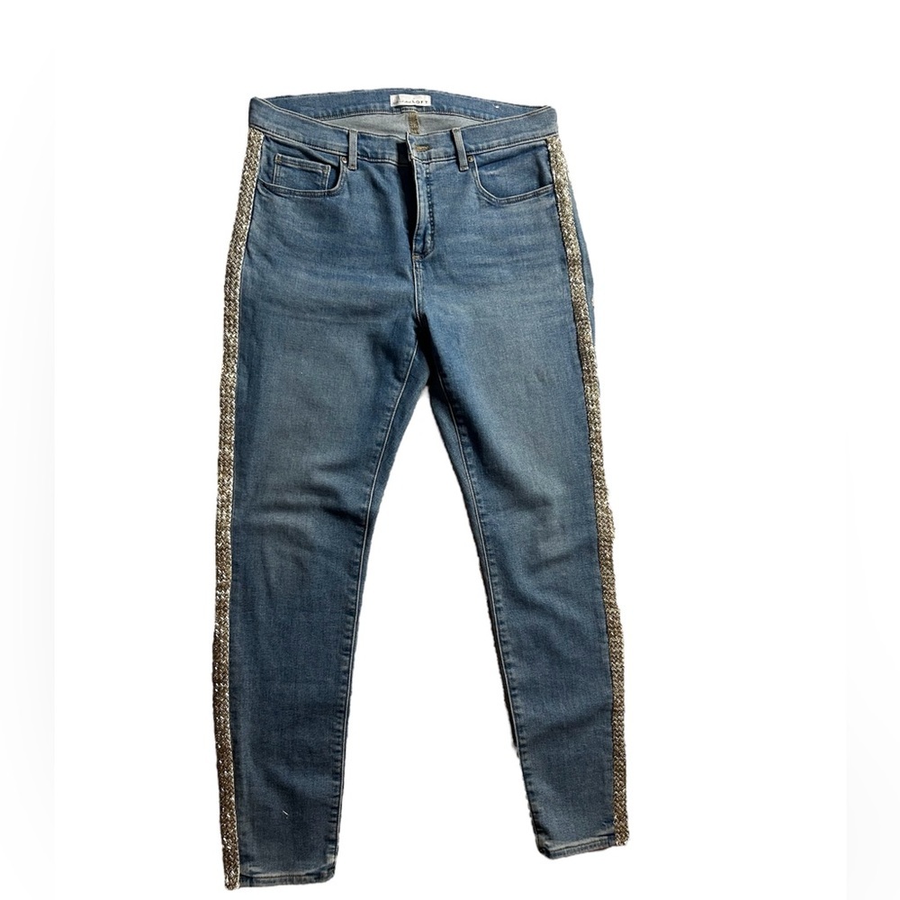 Made and Loved Loft Side Stripe Sequin Bedazzle Jean